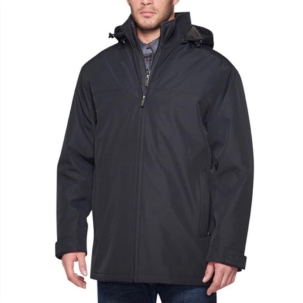 Weatherproof Men's Black Stretch Tech Windproof‎ Water Resistant Jacket Size XXL